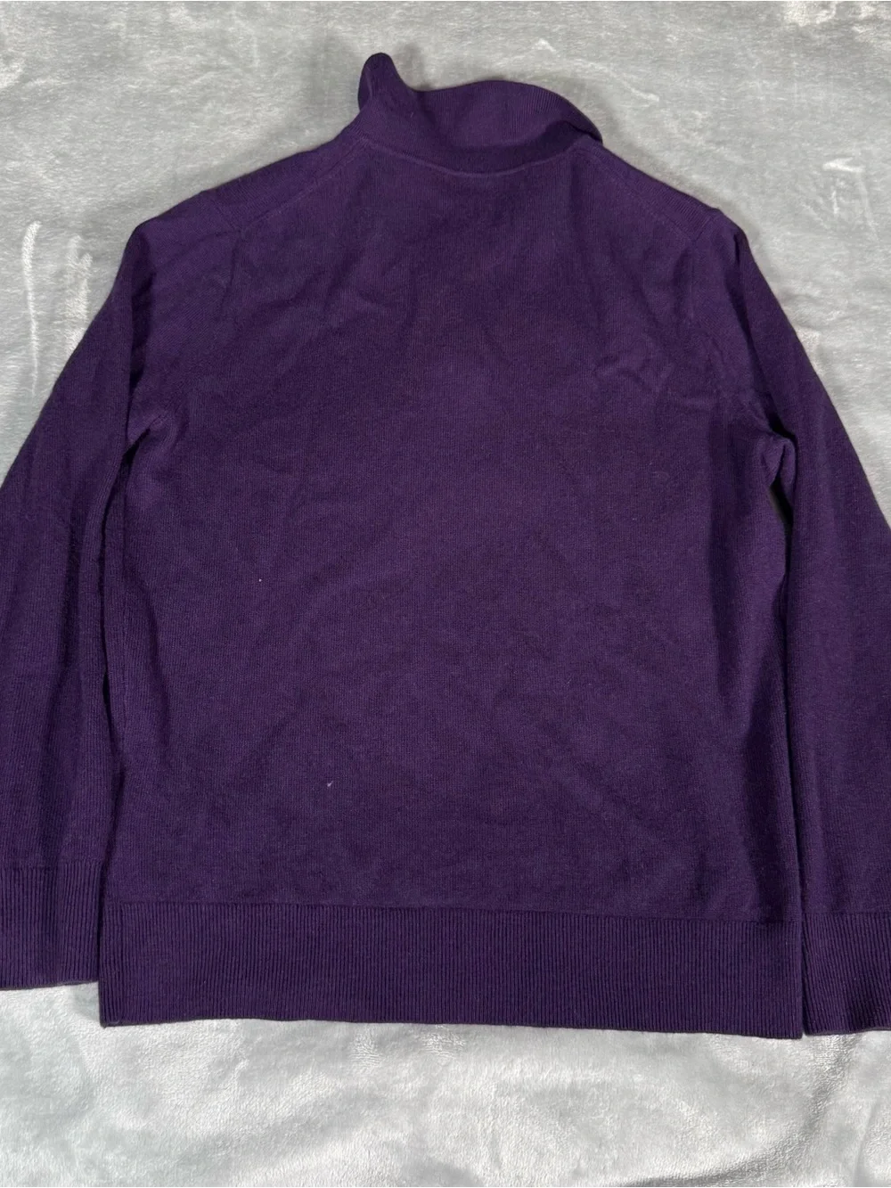 J Crew Cashmere Polo Sweater Mens M Preppy Thin Lightweight Knit Purple